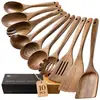 Hefild 10-piece acacia wood cooking utensil set