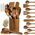 Fyctio 12-Piece Natural Acacia Wooden Utensil Set