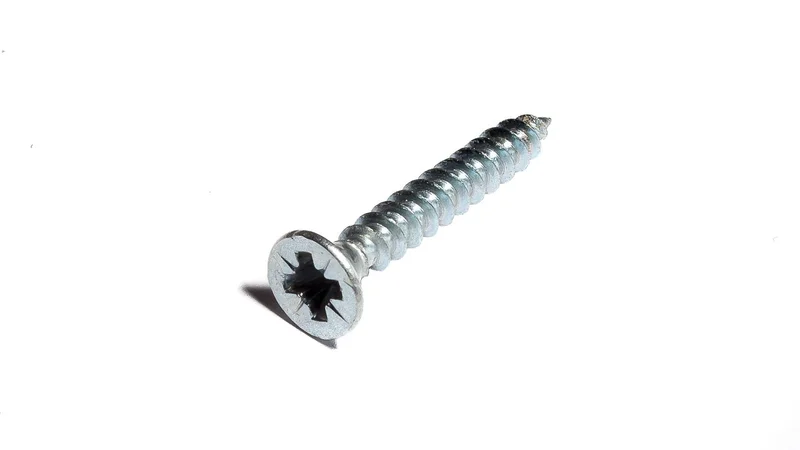 Self-tapping screw used to attach wood to a metal pole