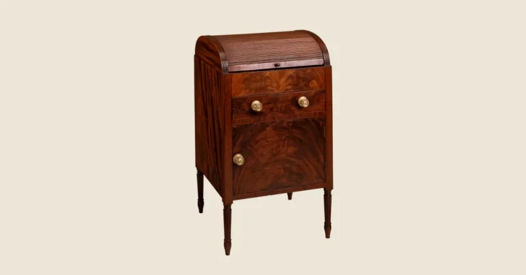 antique mahogany furniture with a glossy waxed finish