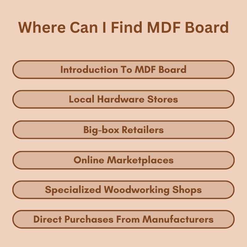 Where Can I Find MDF Board