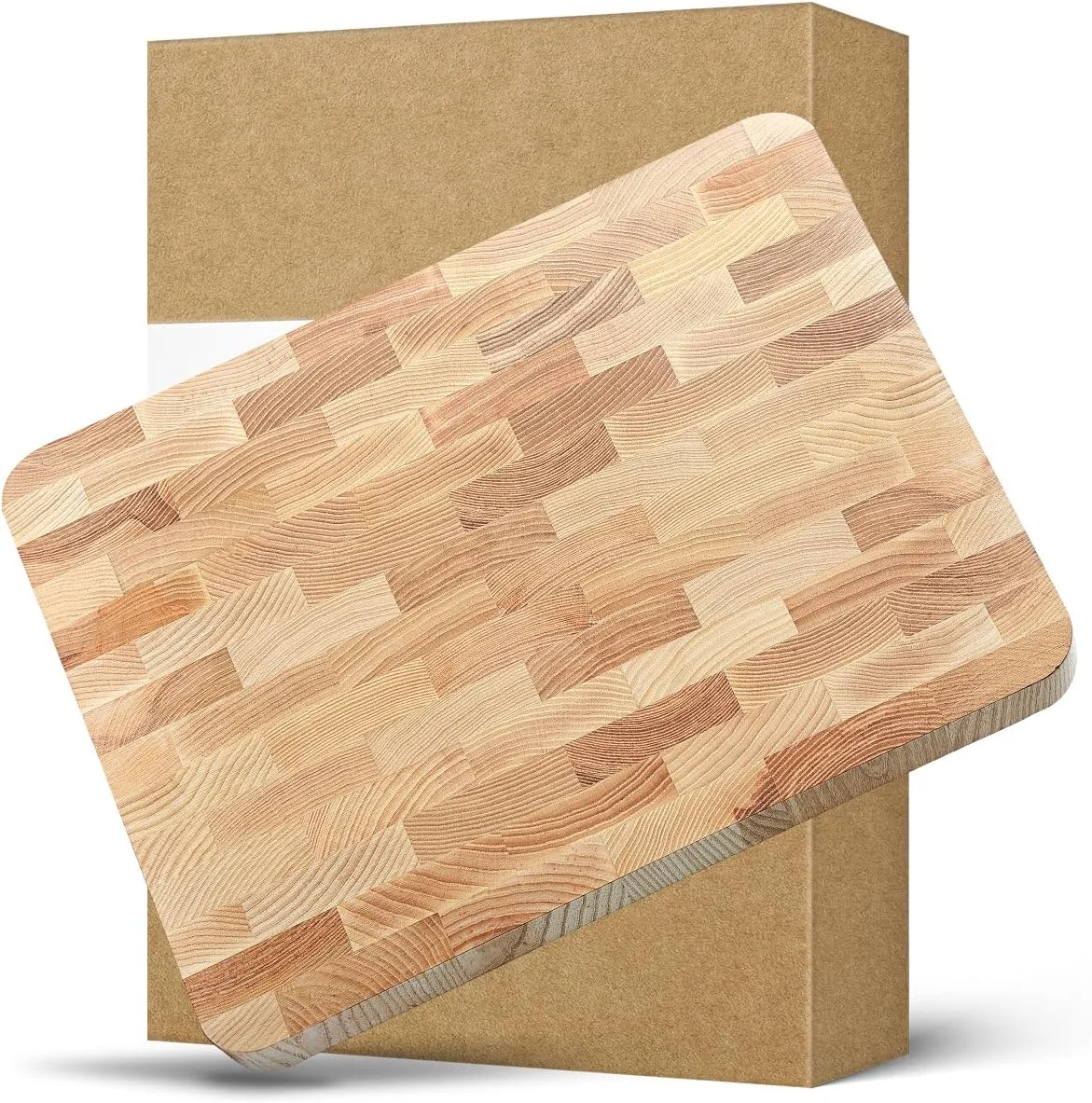 Thick End Grain Ash Wood Cutting Board (16.1 x 12.2 in)