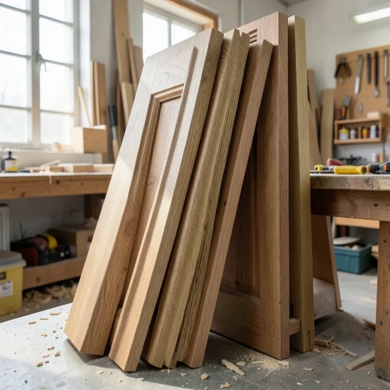 Stacked wood door casing trim profiles