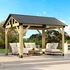 Budget 10x12 cedar wood gazebo with steel roof panels