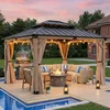 CHARMELEON 10x12 cedar wood gazebo with hardtop steel roof and thick posts