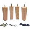 WEICHUAN 4.5 inch solid beech wood furniture legs set of 4
