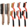ValueMax 8-piece wire brush set with beechwood handles