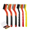 6-piece stainless steel, brass, and nylon wire brush set