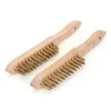MAXMAN brass brush set with beechwood handle