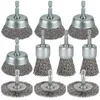 WENORA drill-mounted wire wheel brush set with hex shank