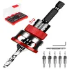 Adjustable depth stop countersink drill bit set for MDF, plywood and wood