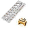 A2 steel dowel plate with 17 holes for making wooden dowels by hand
