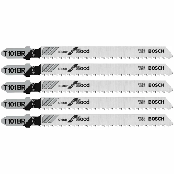 Bosch T101BR clean-for-wood jigsaw blades, 5 pack