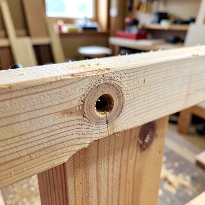 close-up of a cedar fence board with a knot hole ready for wood filler repair close-up of a cedar fence board with a knot hole ready for wood filler repair