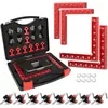 Aluminum 90 degree corner clamp positioning squares kit with clips
