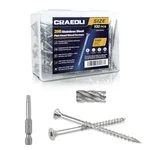 Craedli 316 stainless steel flat-head wood screws, 100-piece box, for cedar outdoor projects