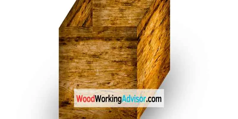 Plywood box corner joint close-up