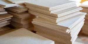 Stacked MDF project panel sheets