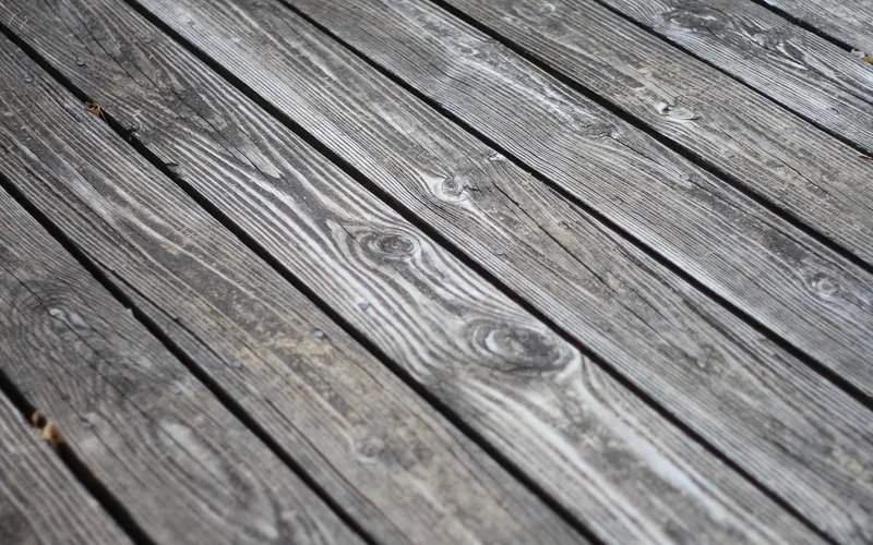 close up of outdoor wood deck planks built to withstand weather exposure