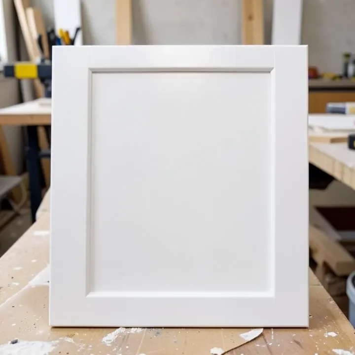 painted white poplar cabinet door with smooth finish