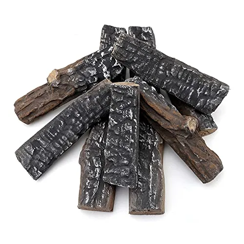 Skyflame 8 small piece set of ceramic wood logs for fireplaces and fire pits