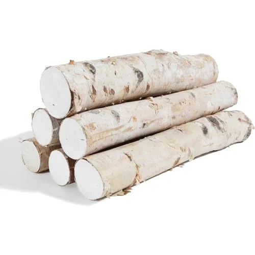 6 Pack Birch Logs Decorative Birch Branches Natural Birch Log for Decoration,Crafts,DIY, Fireplace Decor Firewood(Birch Logs:2.3