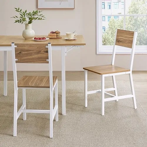 VASAGLE Dining Chair Set of 2, metal frame kitchen chairs