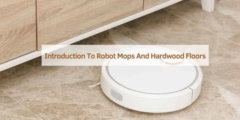 Robot mop cleaning a hardwood floor on a low-water setting