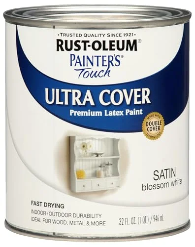 Rust-Oleum Painter's Touch Ultra Cover Satin Blossom White quart can
