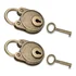 Two mini antique-style padlocks with keys for a wood box