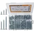 Wood screw assortment kit for attaching plywood shelves to studs