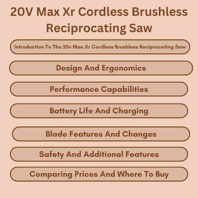 20V Max Xr Cordless Brushless Reciprocating Saw