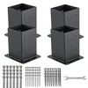 4x4 post base bracket set for anchoring pressure treated deck posts
