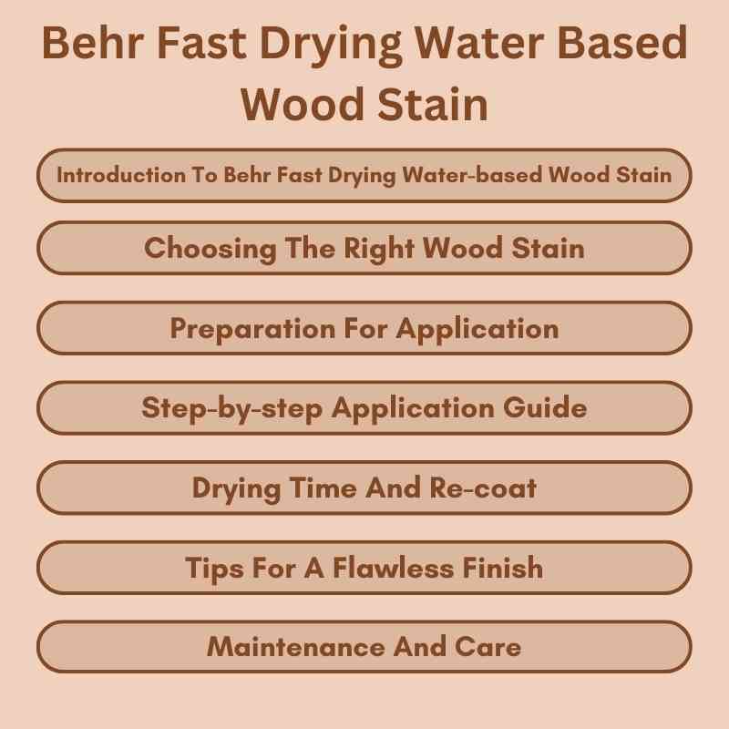 Behr Fast Drying Water Based Wood Stain