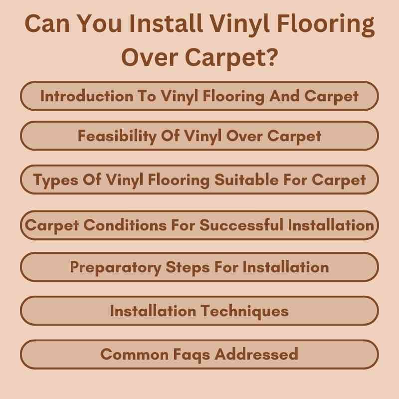 Can You Install Vinyl Flooring Over Carpet