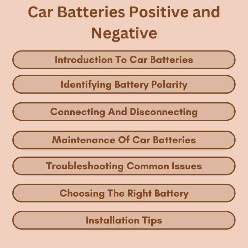 Car Batteries Positive and Negative