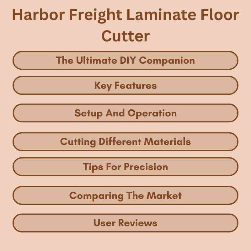Harbor Freight Laminate Floor Cutter
