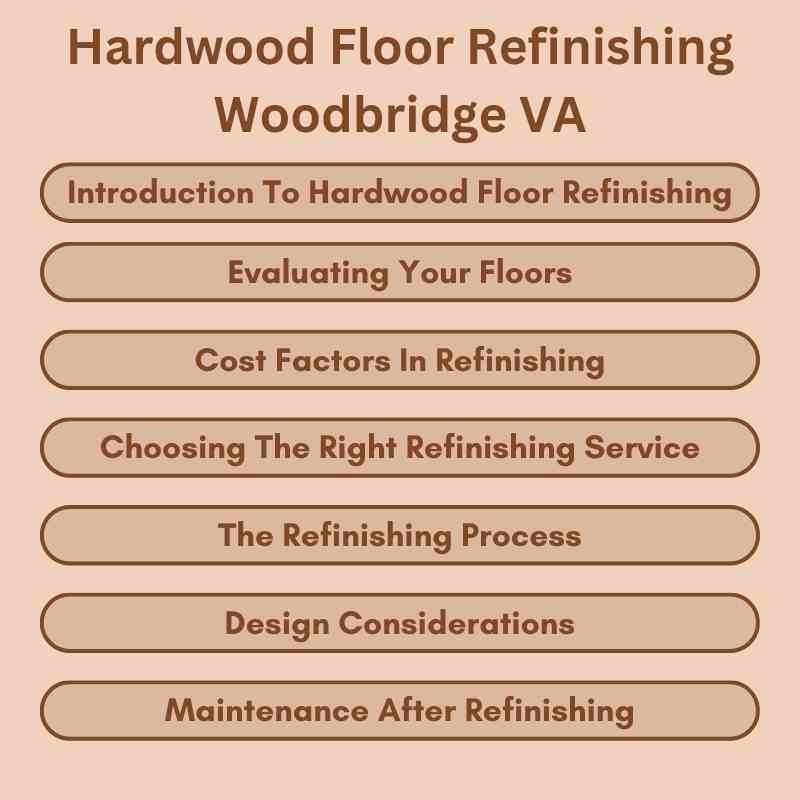 Hardwood Floor Refinishing Woodbridge VA
