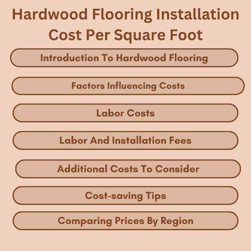 Hardwood Flooring Installation Cost Per Square Foot