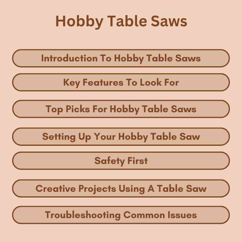 Hobby Table Saws