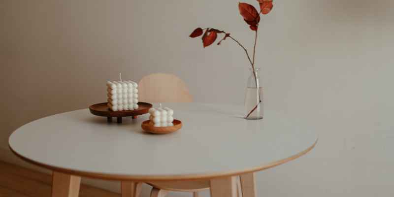 Homage Round White Oak Wood And Marble Coffee Table