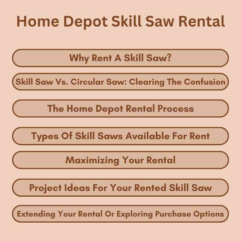 Home Depot Skill Saw Rental