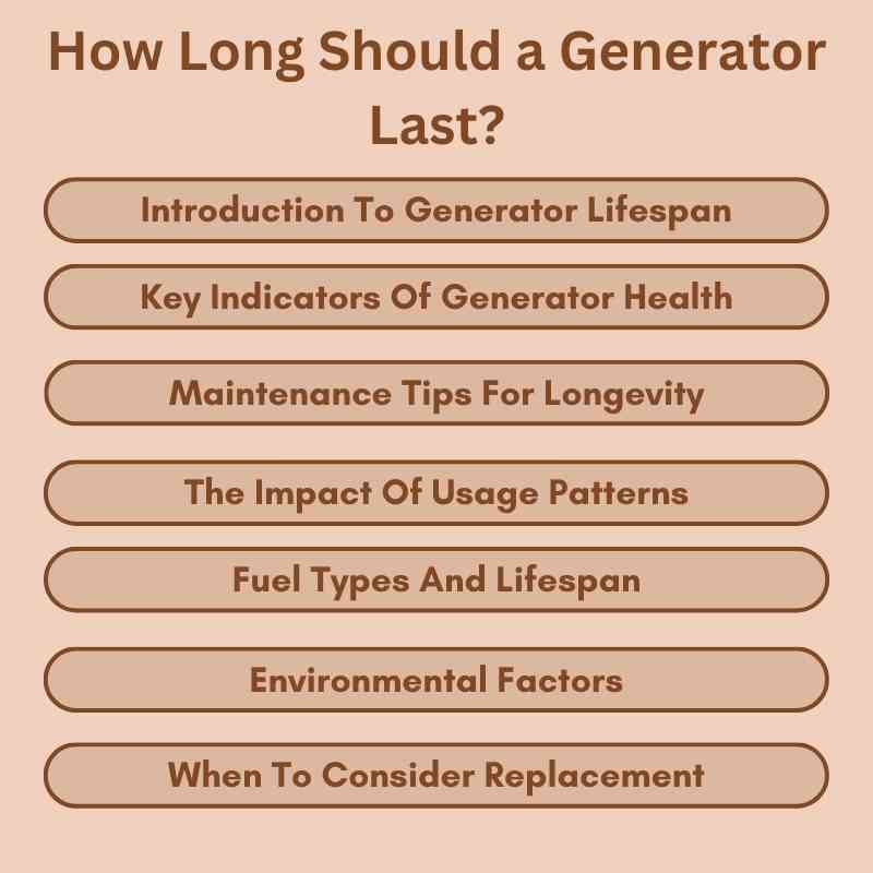 How Long Should a Generator Last