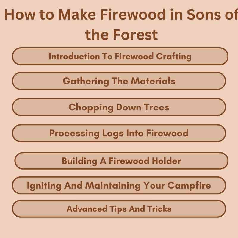 How to Make Firewood in Sons of the Forest