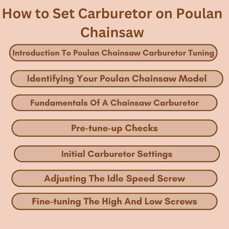 How to Set Carburetor on Poulan Chainsaw