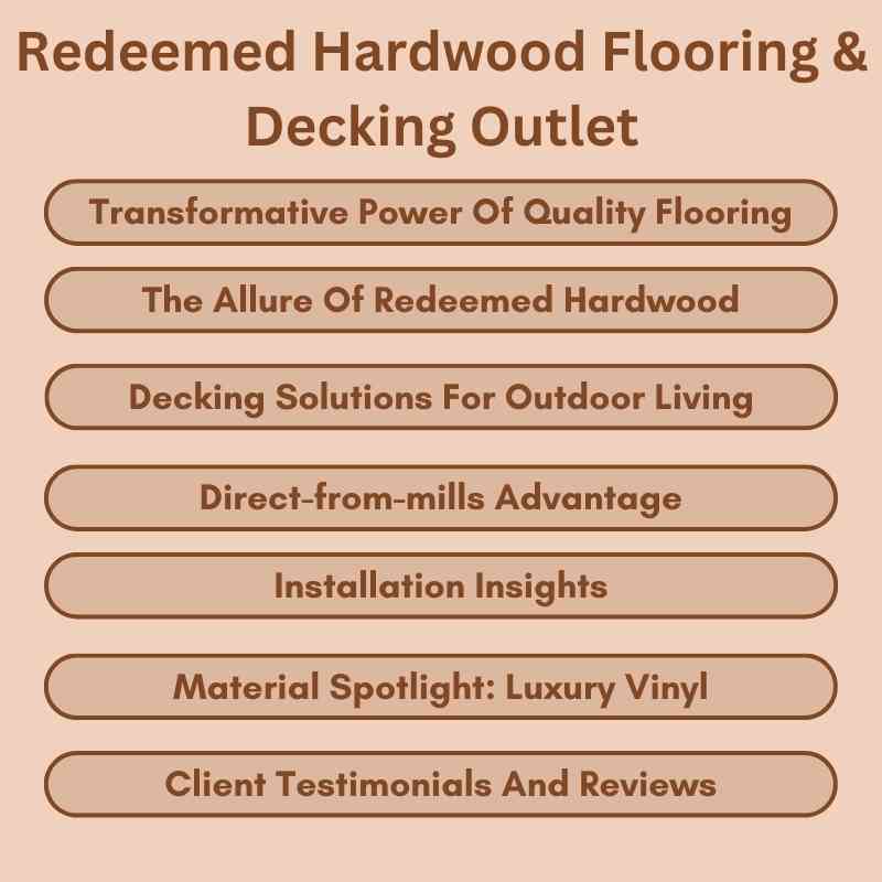 Redeemed Hardwood Flooring & Decking Outlet