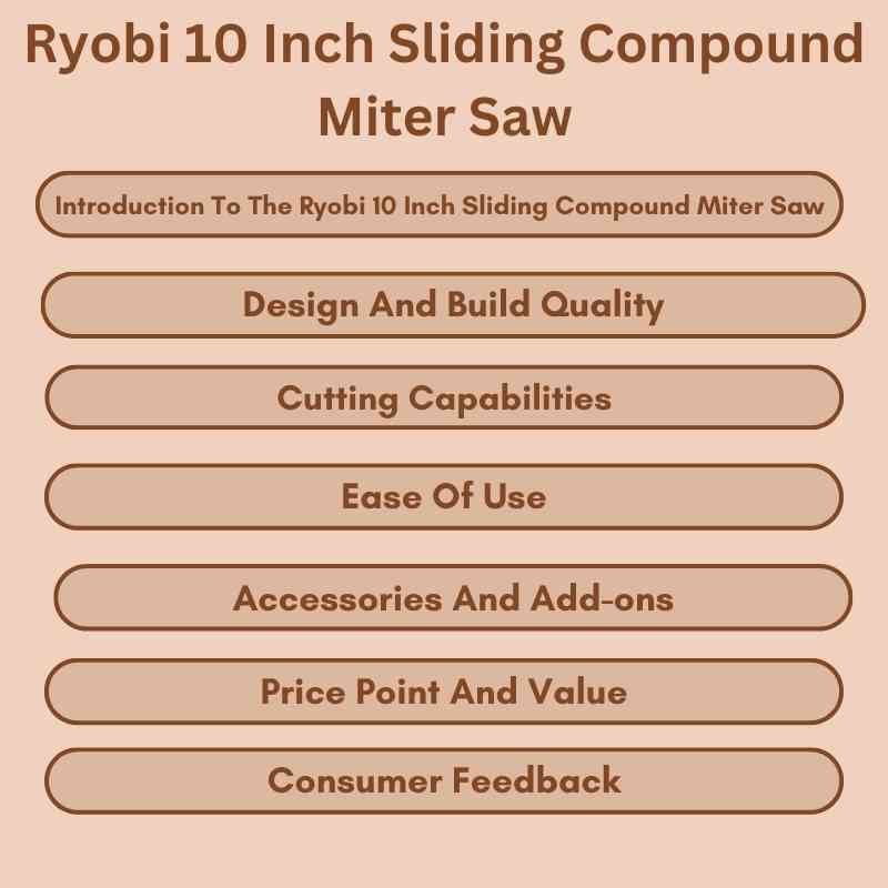 Ryobi 10 Inch Sliding Compound Miter Saw