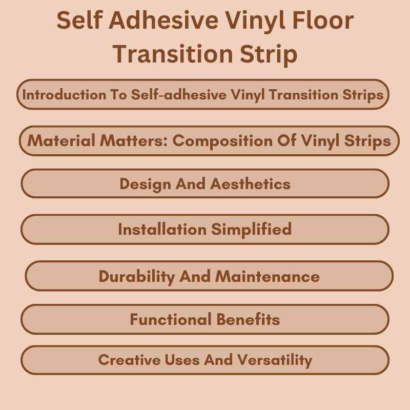 Self Adhesive Vinyl Floor Transition Strip