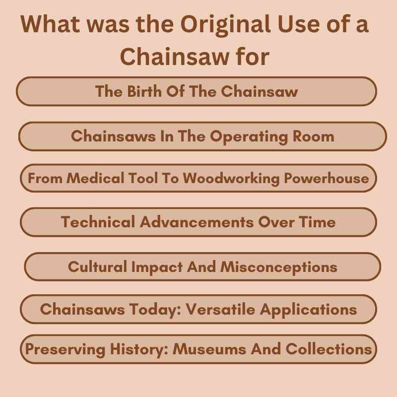 What was the Original Use of a Chainsaw for