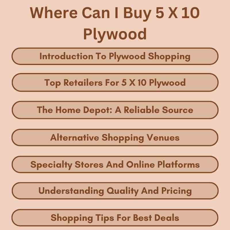 Where Can I Buy 5 X 10 Plywood